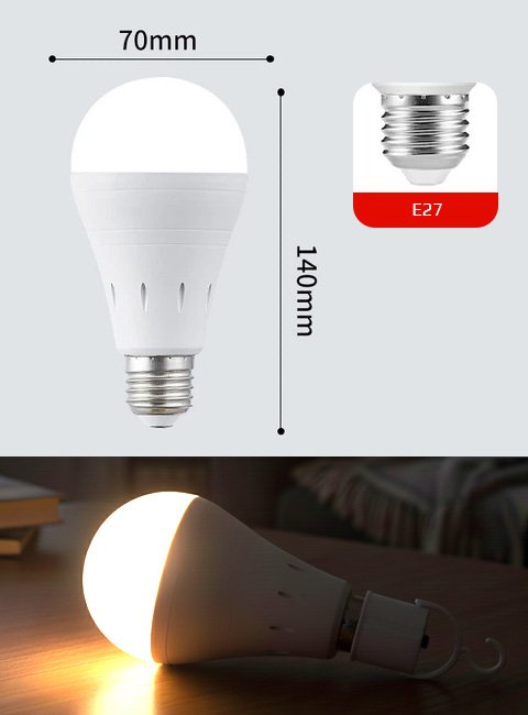 Акумуляторна лампочка 20W, цоколь E27